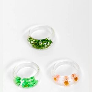 ASOS Set of Three Floral Resin Rings